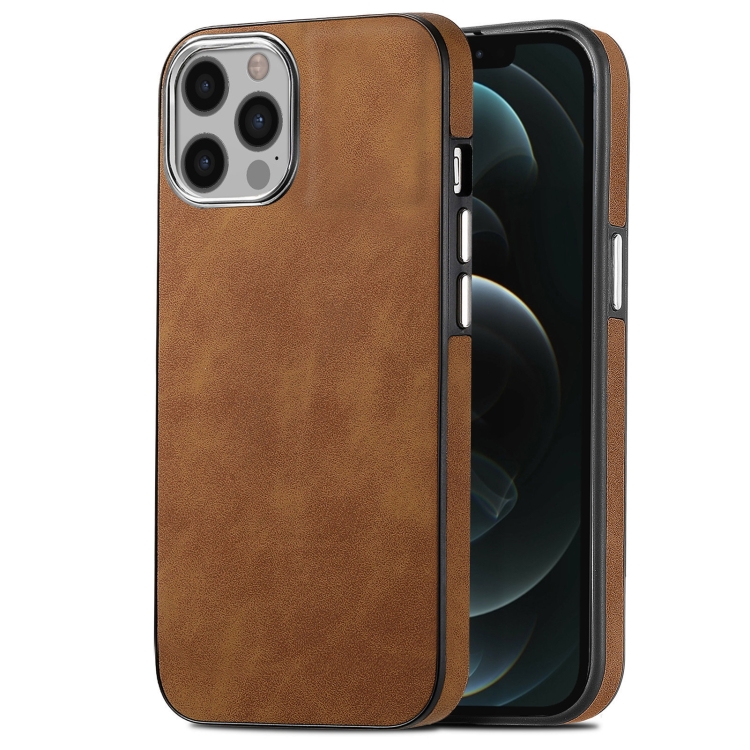

For iPhone 12 Pro Skin-Feel Electroplating TPU Shockproof Phone Case(Brown)
