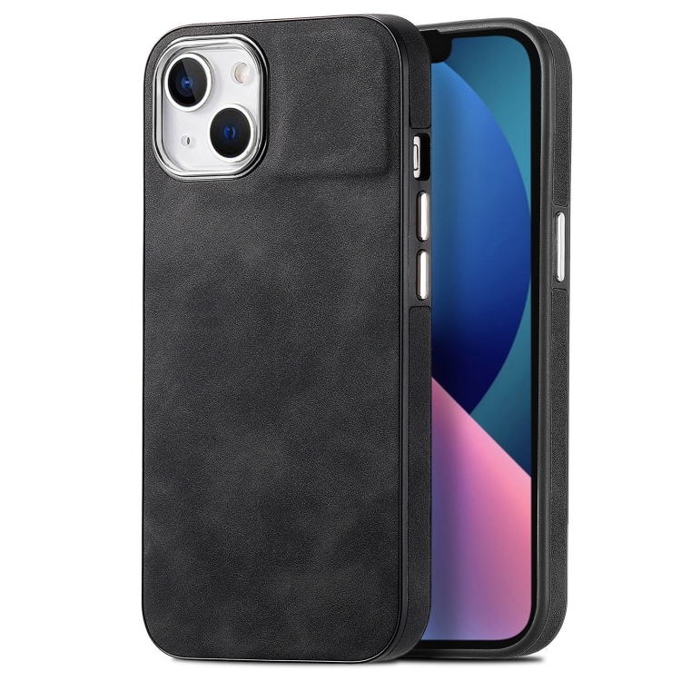 

For iPhone 13 Skin-Feel Electroplating TPU Shockproof Phone Case(Black)