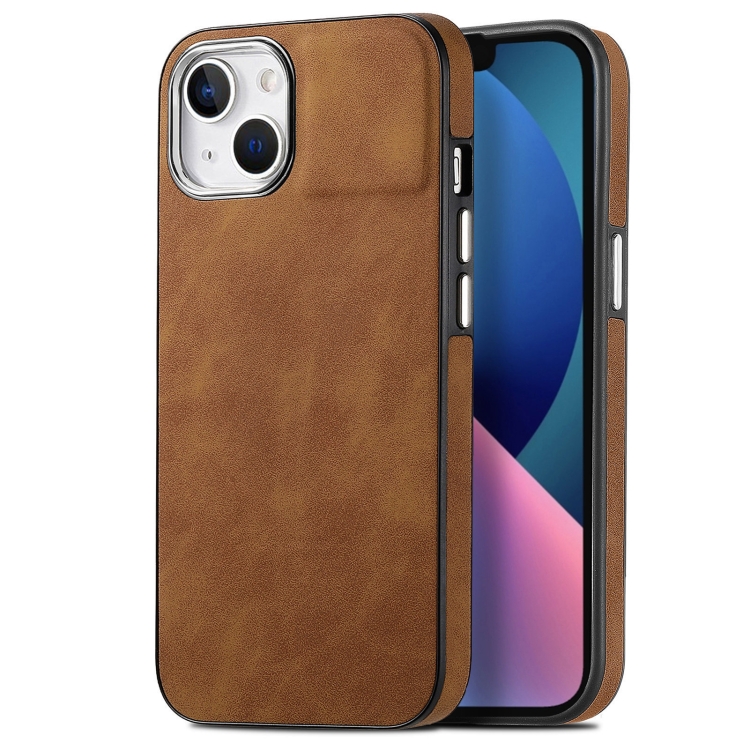 

For iPhone 13 Skin-Feel Electroplating TPU Shockproof Phone Case(Brown)