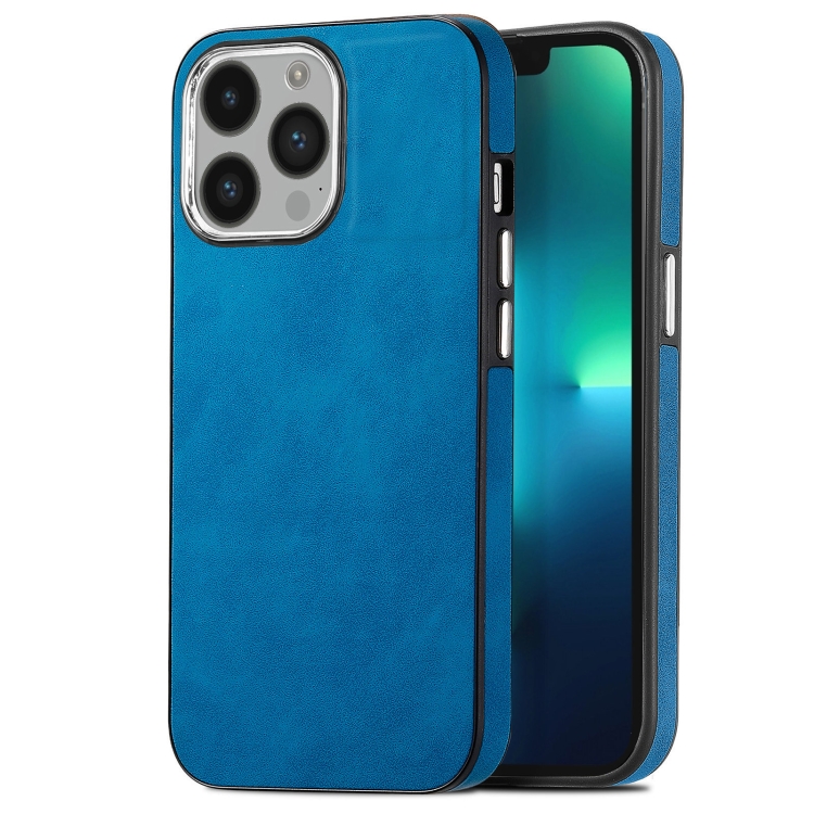 

For iPhone 13 Pro Skin-Feel Electroplating TPU Shockproof Phone Case(Blue)