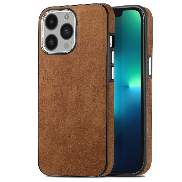 

For iPhone 13 Pro Max Skin-Feel Electroplating TPU Shockproof Phone Case(Brown)