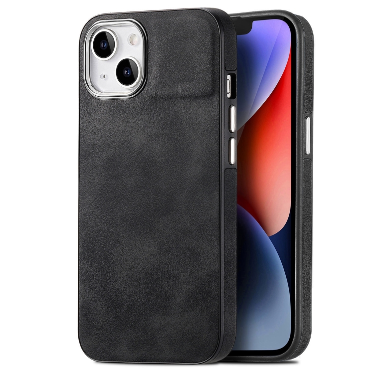 

For iPhone 14 Skin-Feel Electroplating TPU Shockproof Phone Case(Black)