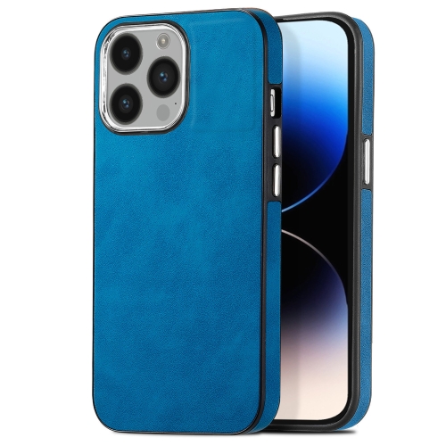 

For iPhone 14 Pro Max Skin-Feel Electroplating TPU Shockproof Phone Case(Blue)