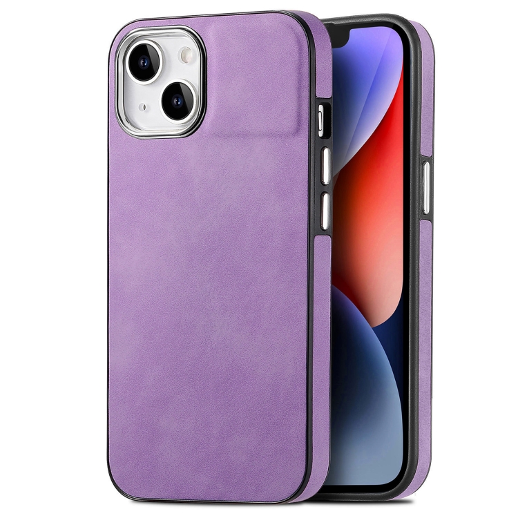 

For iPhone 14 Plus Skin-Feel Electroplating TPU Shockproof Phone Case(Purple)