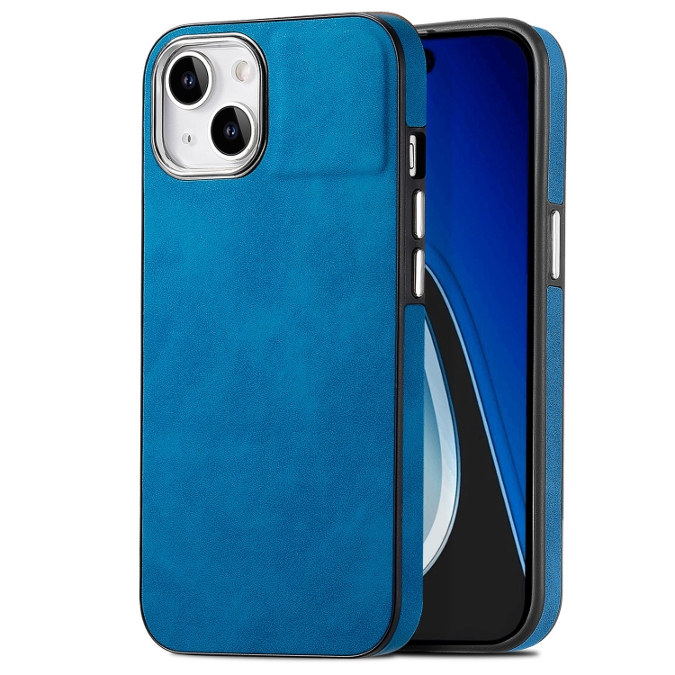 

For iPhone 15 Skin-Feel Electroplating TPU Shockproof Phone Case(Blue)