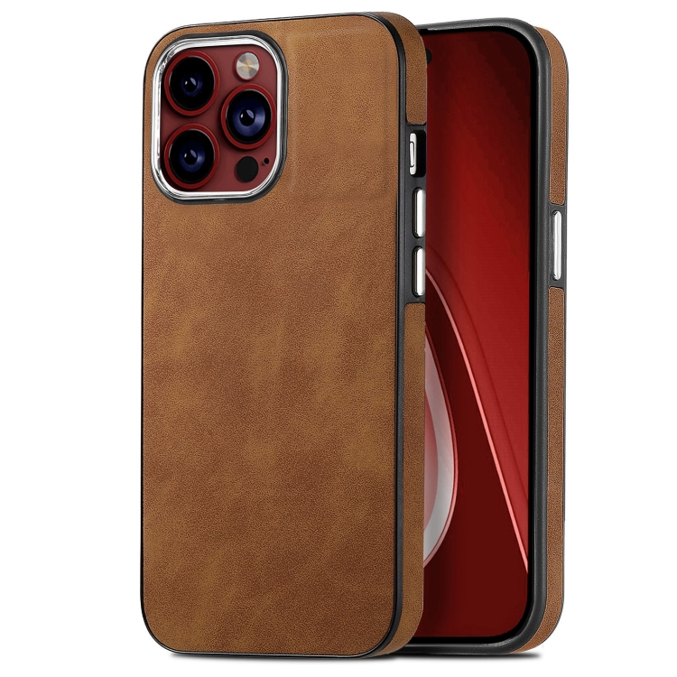 

For iPhone 15 Pro Skin-Feel Electroplating TPU Shockproof Phone Case(Brown)