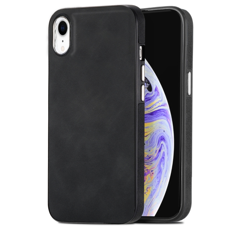 

For iPhone XR Skin-Feel Electroplating TPU Shockproof Phone Case(Black)