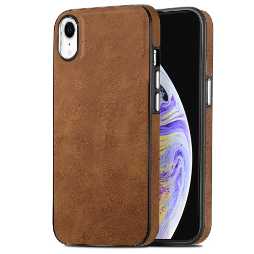 

For iPhone XR Skin-Feel Electroplating TPU Shockproof Phone Case(Brown)