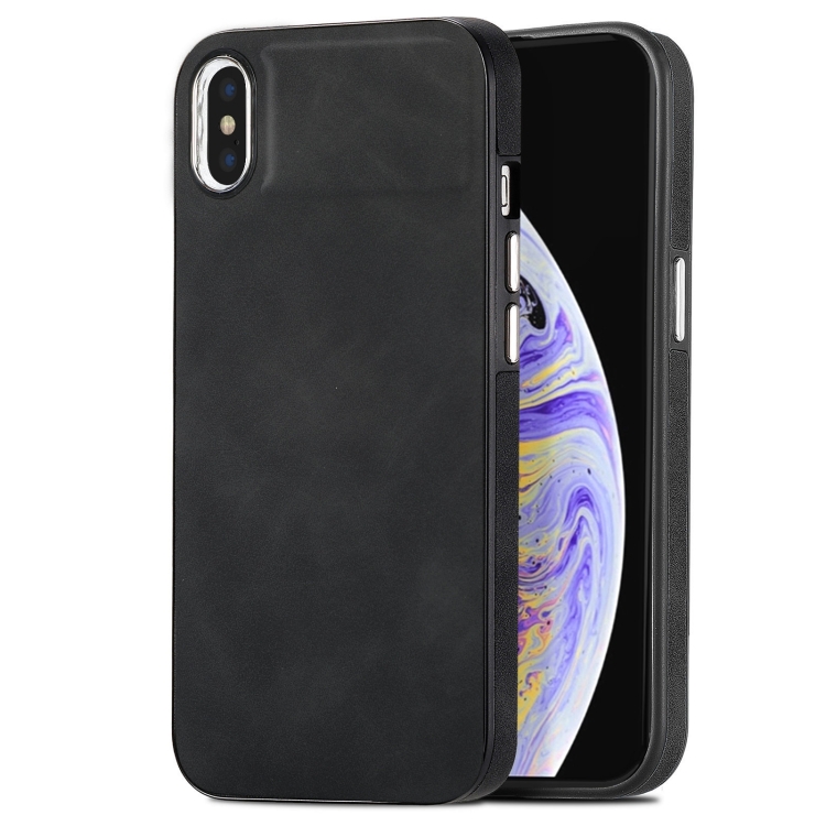 

For iPhone X / XS Skin-Feel Electroplating TPU Shockproof Phone Case(Black)
