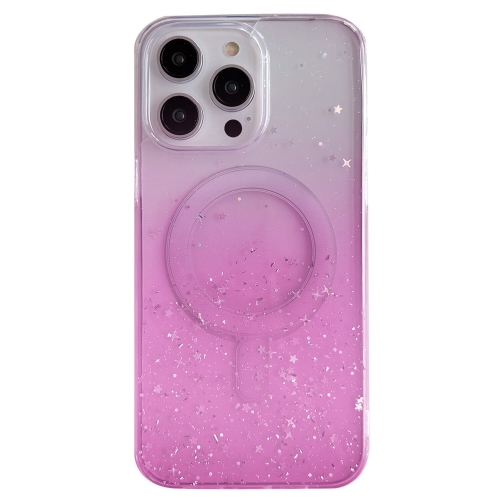 For iPhone 14 Pro Max MagSafe Glitter Hybrid Clear TPU Phone Case(Pink)