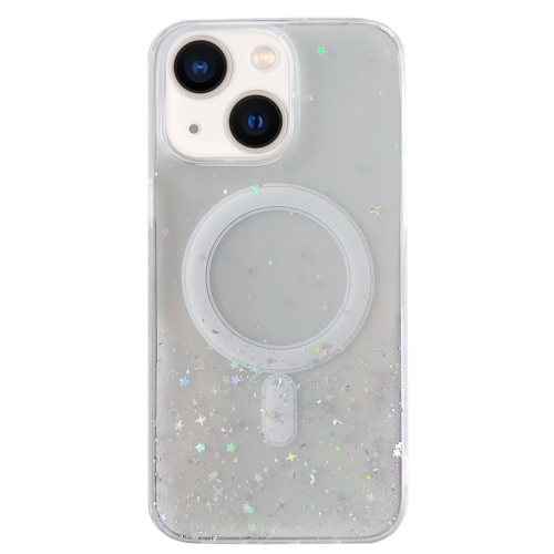 

For iPhone 13 MagSafe Glitter Hybrid Clear TPU Phone Case(White)