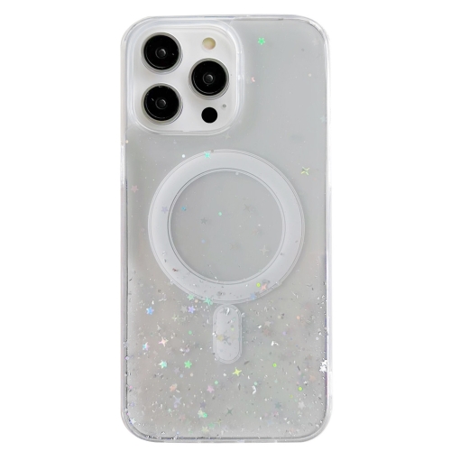

For iPhone 12 Pro Max MagSafe Glitter Hybrid Clear TPU Phone Case(White)