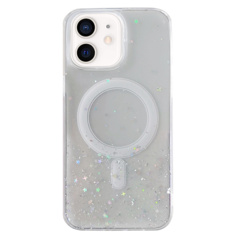 

For iPhone 11 MagSafe Glitter Hybrid Clear TPU Phone Case(White)