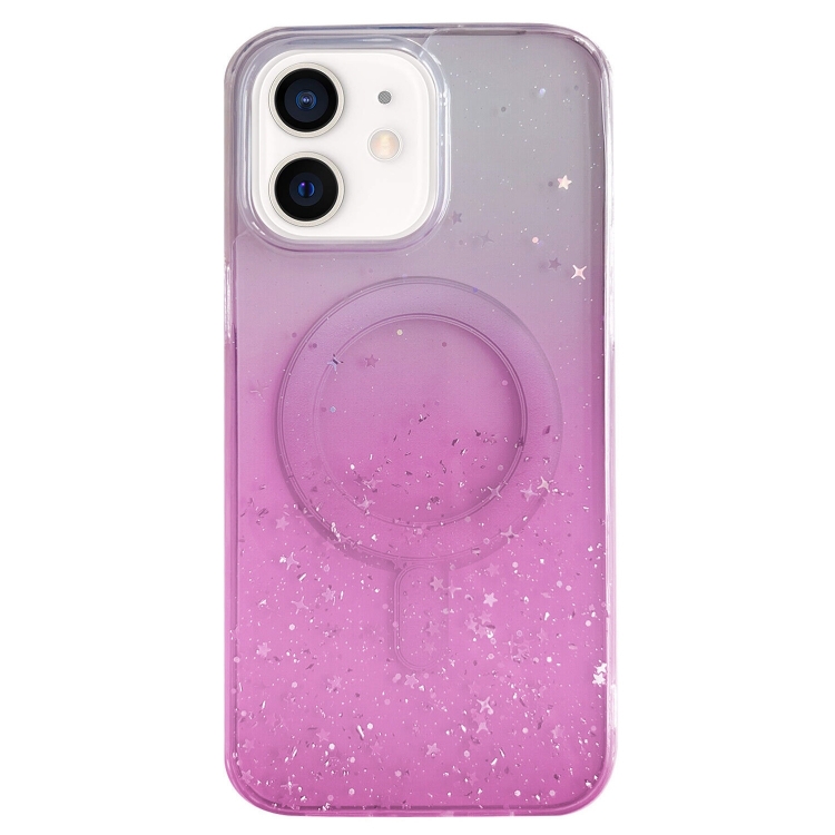 

For iPhone 11 Glitter MagSafe Hybrid Clear TPU Phone Case(Pink)