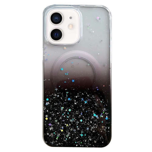 

For iPhone 11 MagSafe Glitter Hybrid Clear TPU Phone Case(Black)