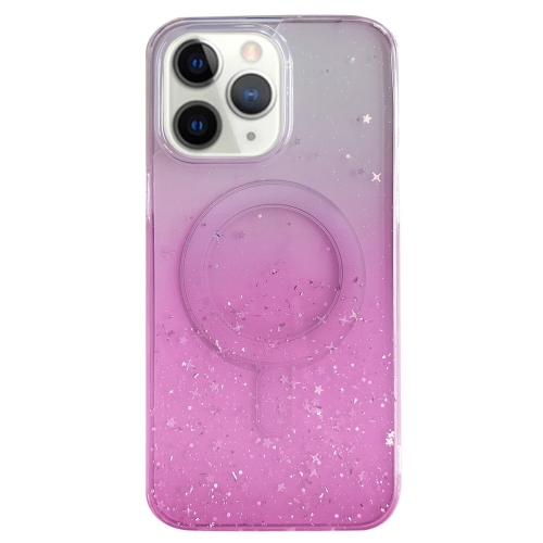 

For iPhone 11 Pro MagSafe Glitter Hybrid Clear TPU Phone Case(Pink)