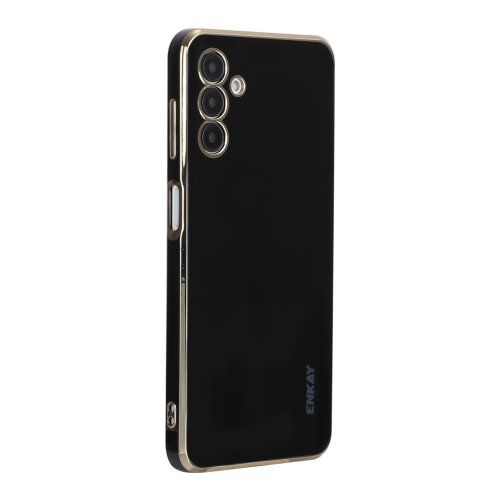 

For Samsung Galaxy A34 5G ENKAY Hat-Prince Precise Hole Electroplated TPU Shockproof Phone Case(Black)