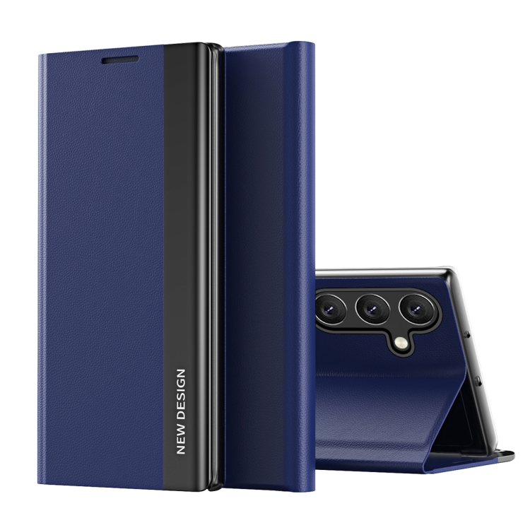 

For Samsung Galaxy A56 5G Side Electroplated Adsorption Leather Phone Case(Sapphire Blue)