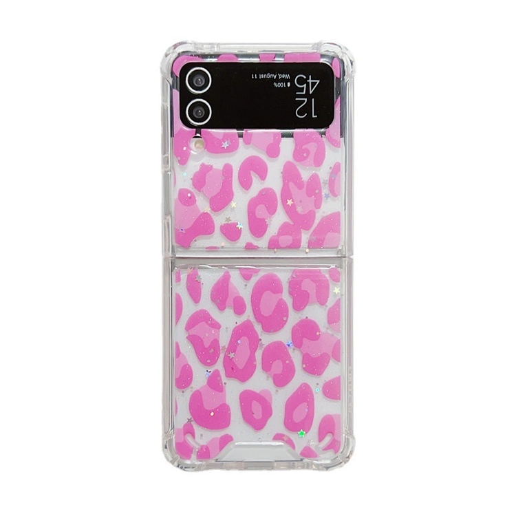 

For Samsung Galaxy Z Flip4 Leopard TPU Protective Case(Pink)