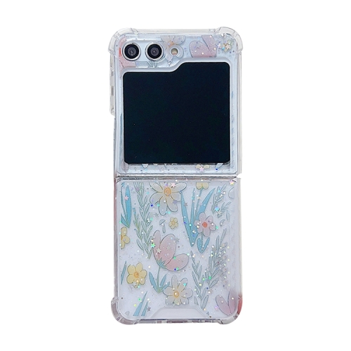 

For Samsung Galaxy Z Flip4 Fresh Small Floral Epoxy TPU Phone Case(Pink Flowers 3)