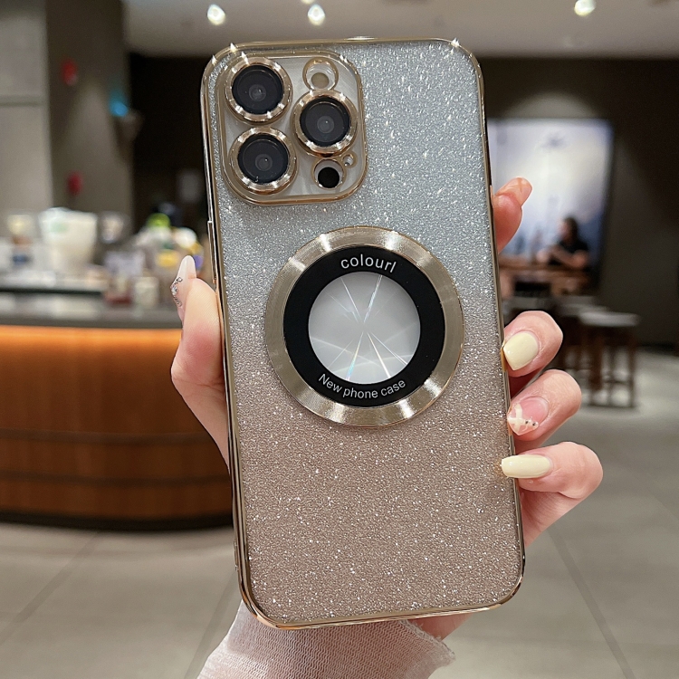 

For iPhone 11 Gradient Glitter Electroplating MagSafe TPU Phone Case(Gold)