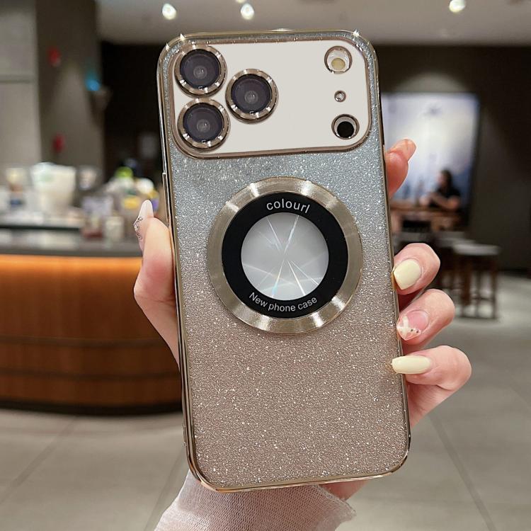 

For iPhone 17 Pro Gradient Glitter Electroplating MagSafe TPU Phone Case(Gold)