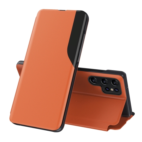 

For Samsung Galaxy S24 Ultra 5G Attraction Flip Holder Leather Phone Case(Orange)