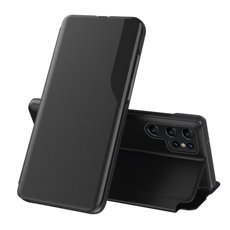 For Galaxy S26 Ultra 5G Attraction Flip Holder Leather Phone Case(Black)