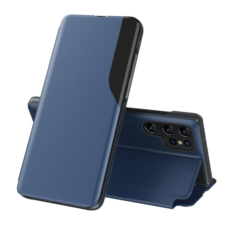 For Galaxy S26 Ultra 5G Attraction Flip Holder Leather Phone Case(Sapphire Blue)