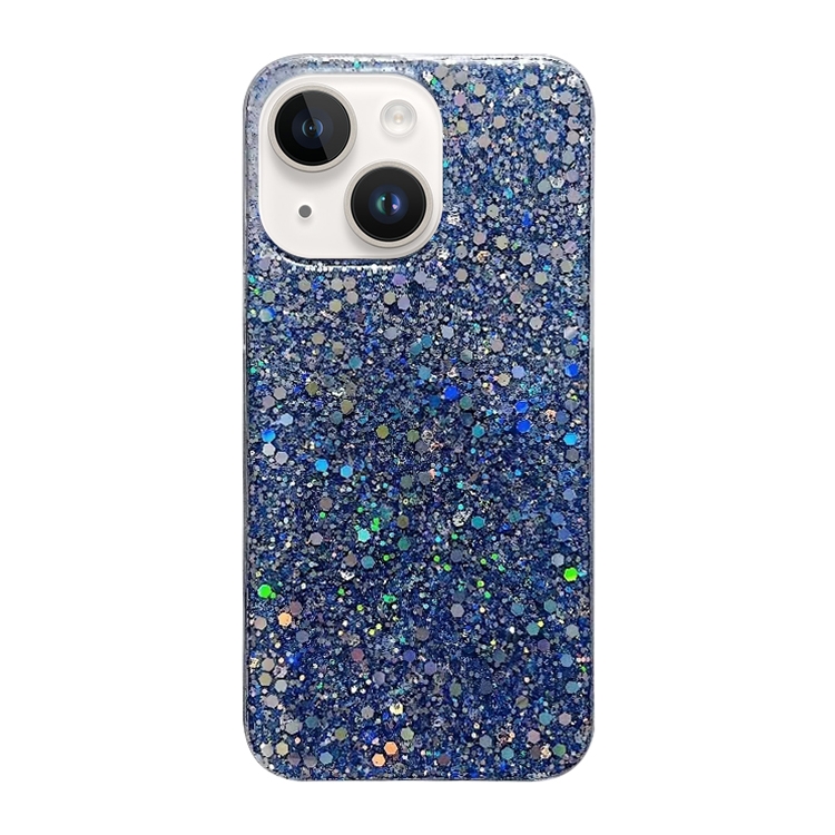 

For iPhone 15 Glitter Sequins Epoxy TPU Phone Case(Blue)