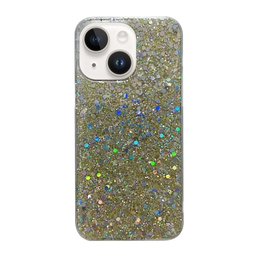 

For iPhone 15 Glitter Sequins Epoxy TPU Phone Case(Gold)