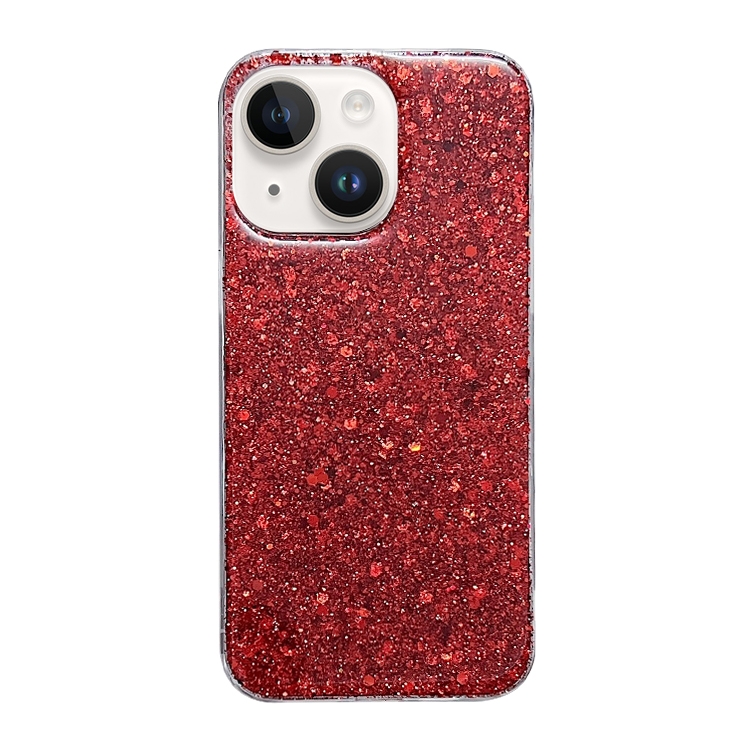 

For iPhone 15 Glitter Sequins Epoxy TPU Phone Case(Red)