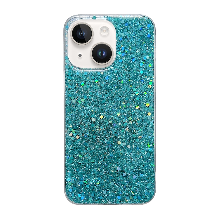 

For iPhone 15 Plus Glitter Sequins Epoxy TPU Phone Case(Green)