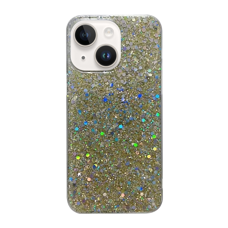 

For iPhone 15 Plus Glitter Sequins Epoxy TPU Phone Case(Gold)