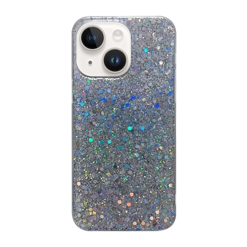 

For iPhone 15 Plus Glitter Sequins Epoxy TPU Phone Case(Silver)