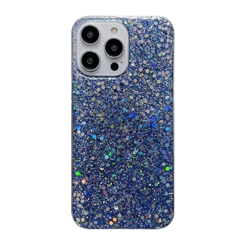 

For iPhone 15 Pro Glitter Sequins Epoxy TPU Phone Case(Blue)