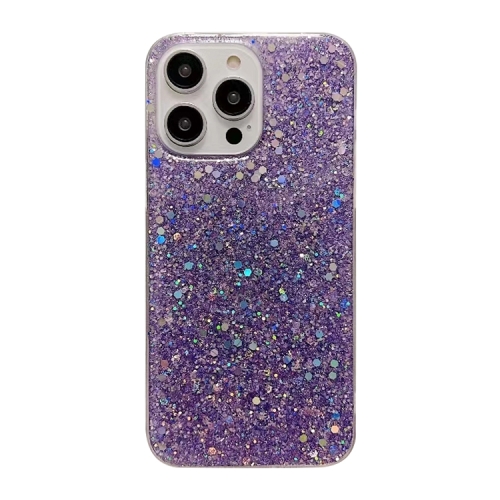 

For iPhone 15 Pro Glitter Sequins Epoxy TPU Phone Case(Purple)