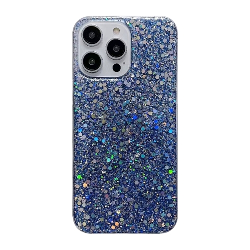 

For iPhone 16 Glitter Sequins Epoxy TPU Phone Case(Blue)