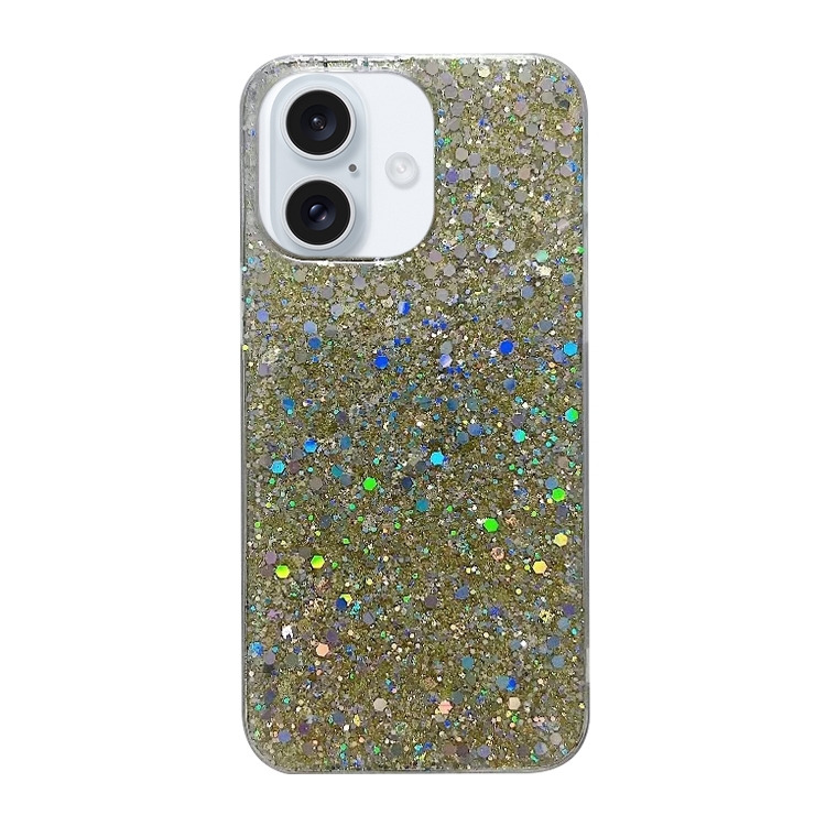 

For iPhone 16 Glitter Sequins Epoxy TPU Phone Case(Gold)