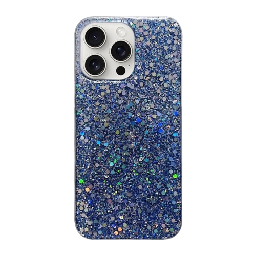 

For iPhone 16 Pro Glitter Sequins Epoxy TPU Phone Case(Blue)