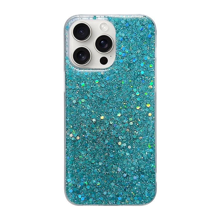 

For iPhone 16 Pro Glitter Sequins Epoxy TPU Phone Case(Green)