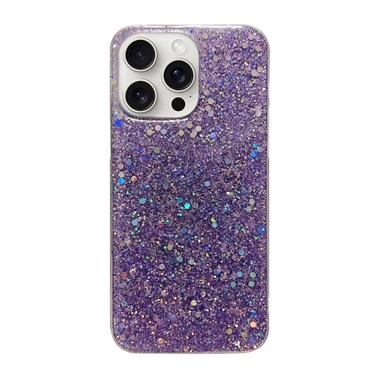 

For iPhone 16 Pro Glitter Sequins Epoxy TPU Phone Case(Purple)