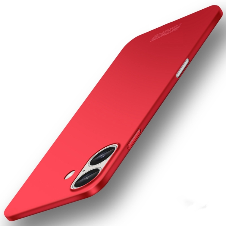 

For iPhone 16 PINWUYO Micro-Frosted PC Ultra-thin Hard Phone Case with Magsafe Magnetic Ring(Red)