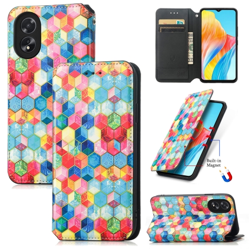 

For OPPO A38 CaseNeo Colorful Magnetic Leather Phone Case(Magic Space)