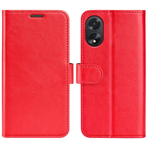 

For OPPO A38 R64 Texture Horizontal Flip Leather Phone Case(Red)