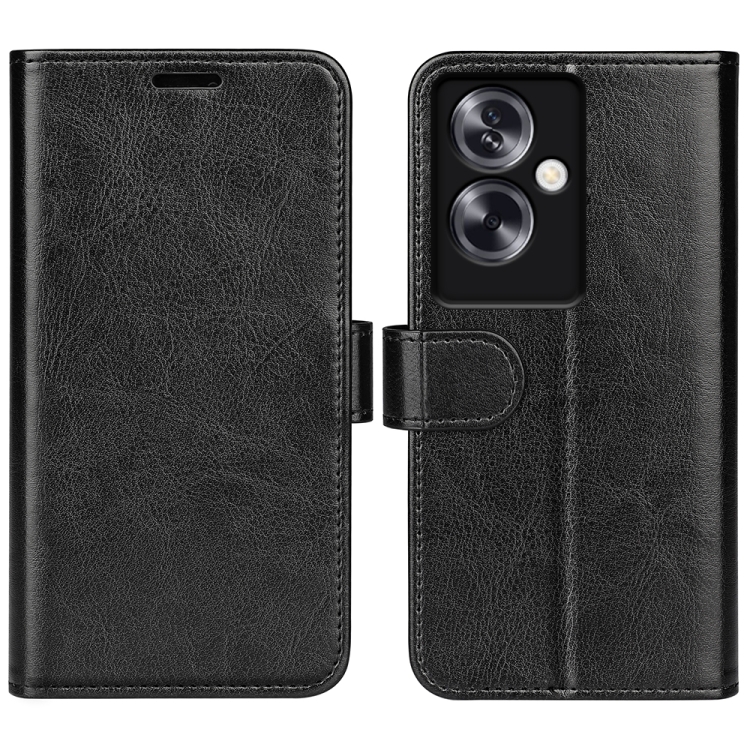 

For OPPO A79 R64 Texture Horizontal Flip Leather Phone Case(Black)