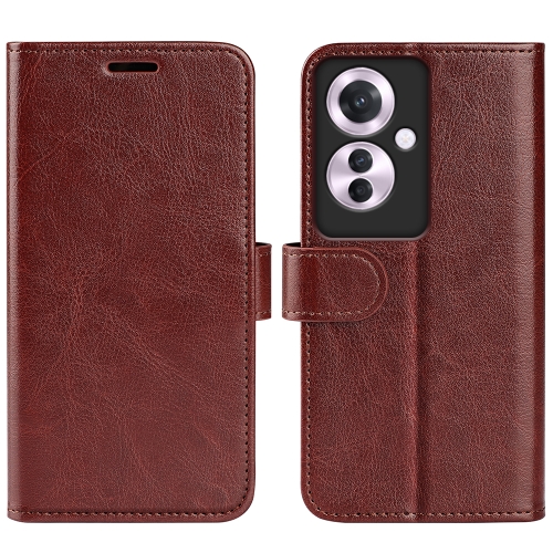 

For OPPO Reno11 F 5G R64 Texture Horizontal Flip Leather Phone Case(Brown)