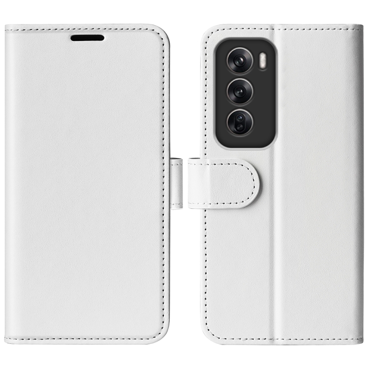 

For OPPO Reno12 Pro 5G Global R64 Texture Horizontal Flip Leather Phone Case(White)