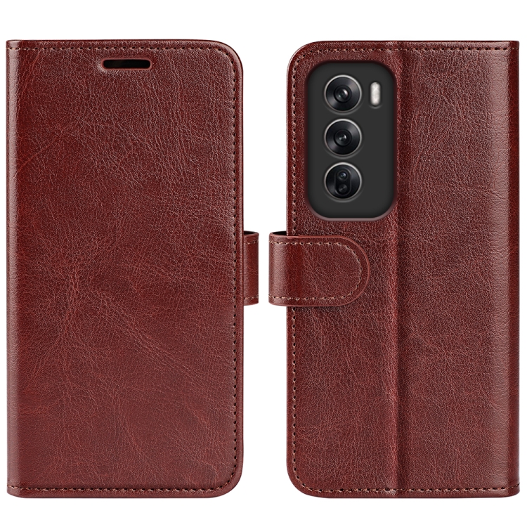 

For OPPO Reno12 Pro 5G Global R64 Texture Horizontal Flip Leather Phone Case(Brown)