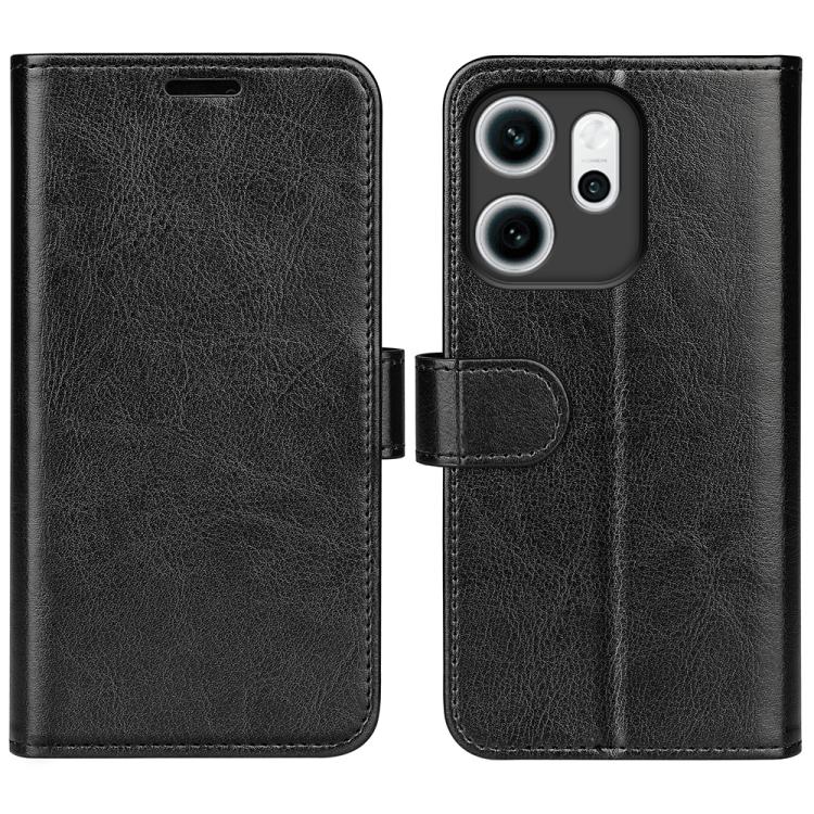 

For OPPO Reno14 F 5G R64 Texture Horizontal Flip Leather Phone Case(Black)